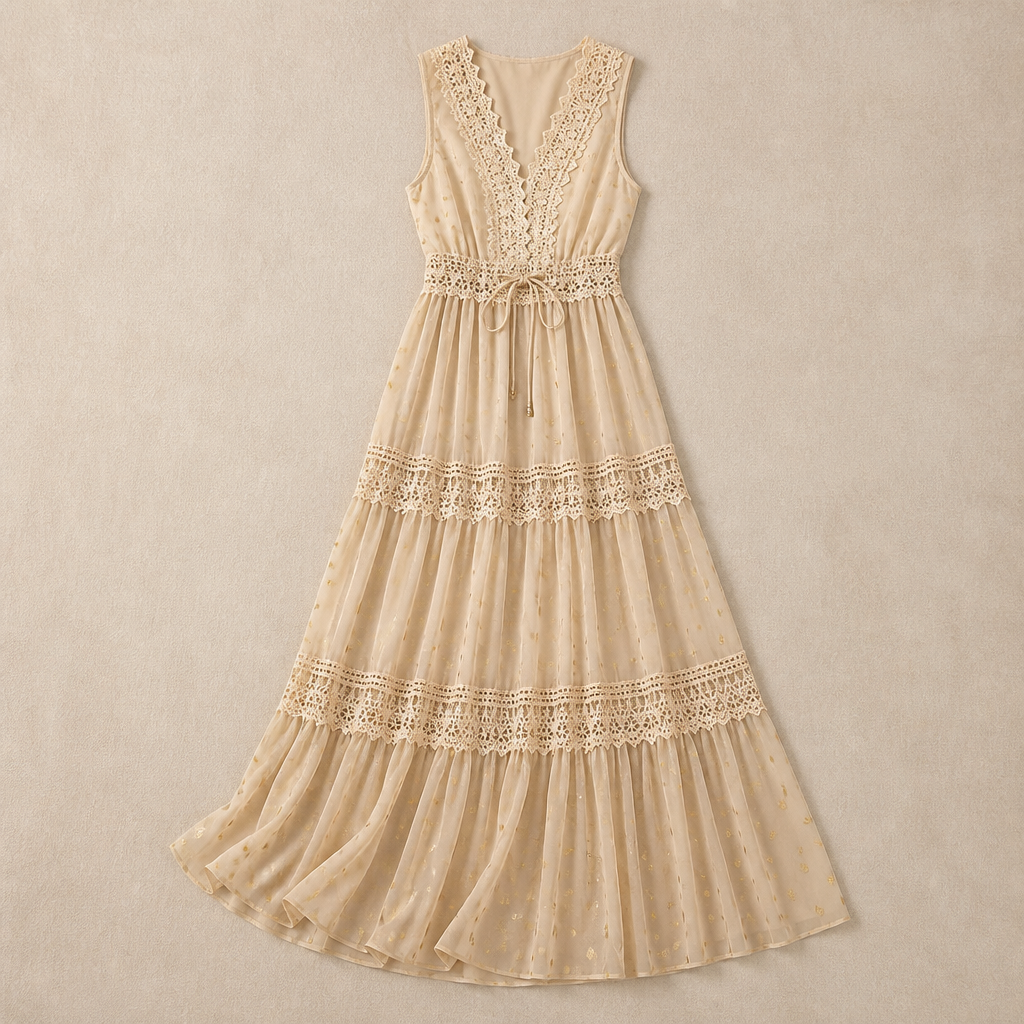 Long lace dress with elegant details | Women's Maxi Party Dress