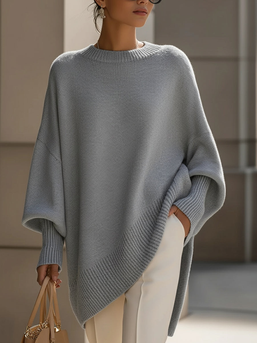 Women's Sweater with Soft Knit and Modern Cut - Gray
