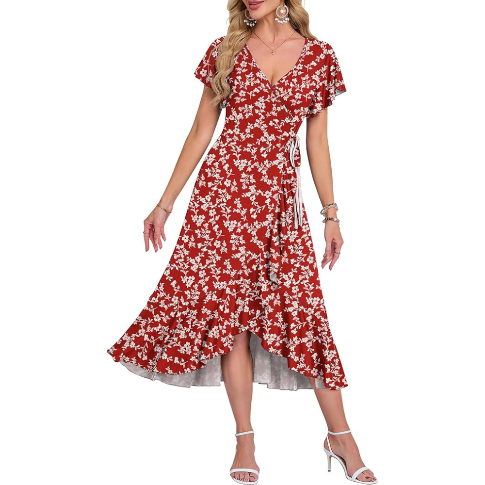 Midi Wrap Summer Dress – Lightweight for Women