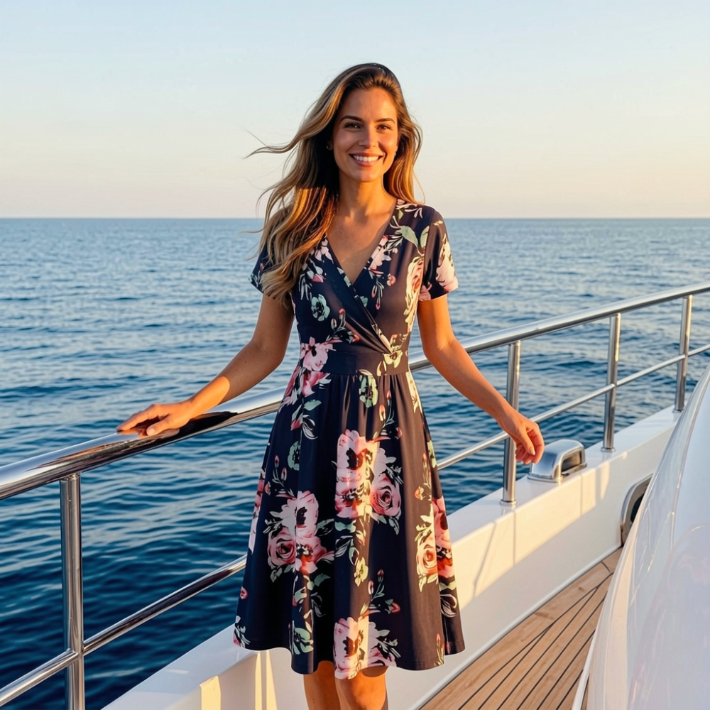 Classic Wrap Summer Dress – Lightweight with Pockets for Women
