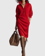 Damen-Strickmidikleid für den Winter