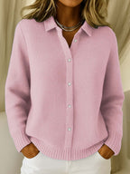 Damen-Strickjacke mit Kragen – Zeitlose Eleganz in weichem Baumwollmix