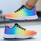 Lightweight Breathable Knit Sneakers with Cushioned Sole | Perfect for Autumn - Rainbow