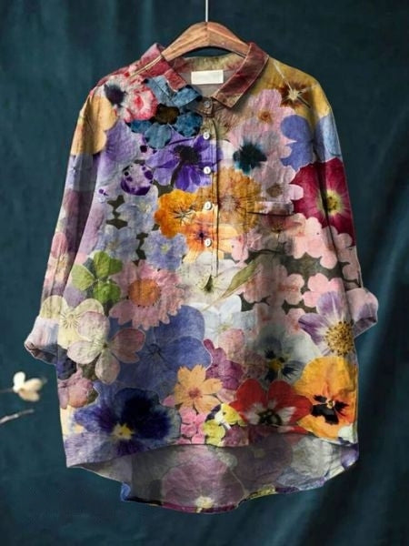 Autumn Blouse with Floral Print for Women - Lightweight Floral Blouse | Perfect for Everyday and Autumn Occasions - Floral 4