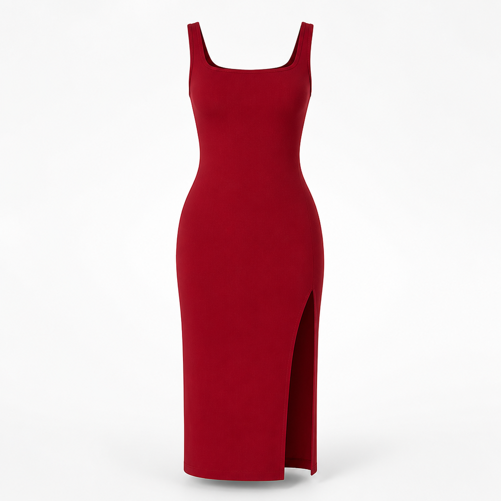 Seamless Bodycon Dress with Breathable Mesh Lining Curvay
