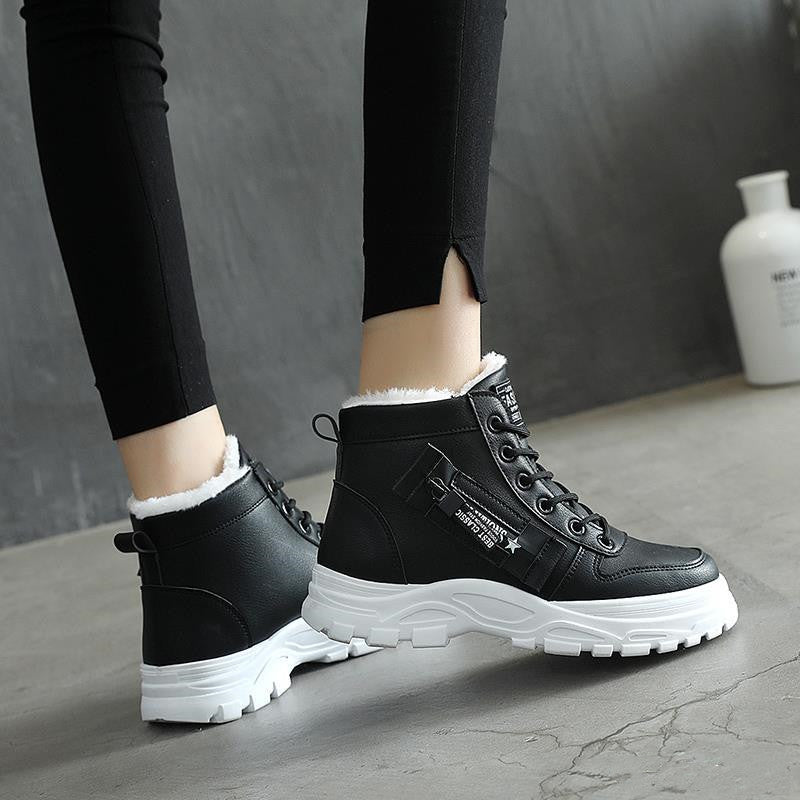 Damen-Winter-Sneaker mit Futter und dicker Sohle
