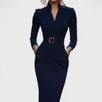 Elegant pencil dress with belt for a sophisticated fashion style