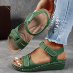 Women's Orthopedic Sandals with Adjustable Straps and Cushioned Sole - Green