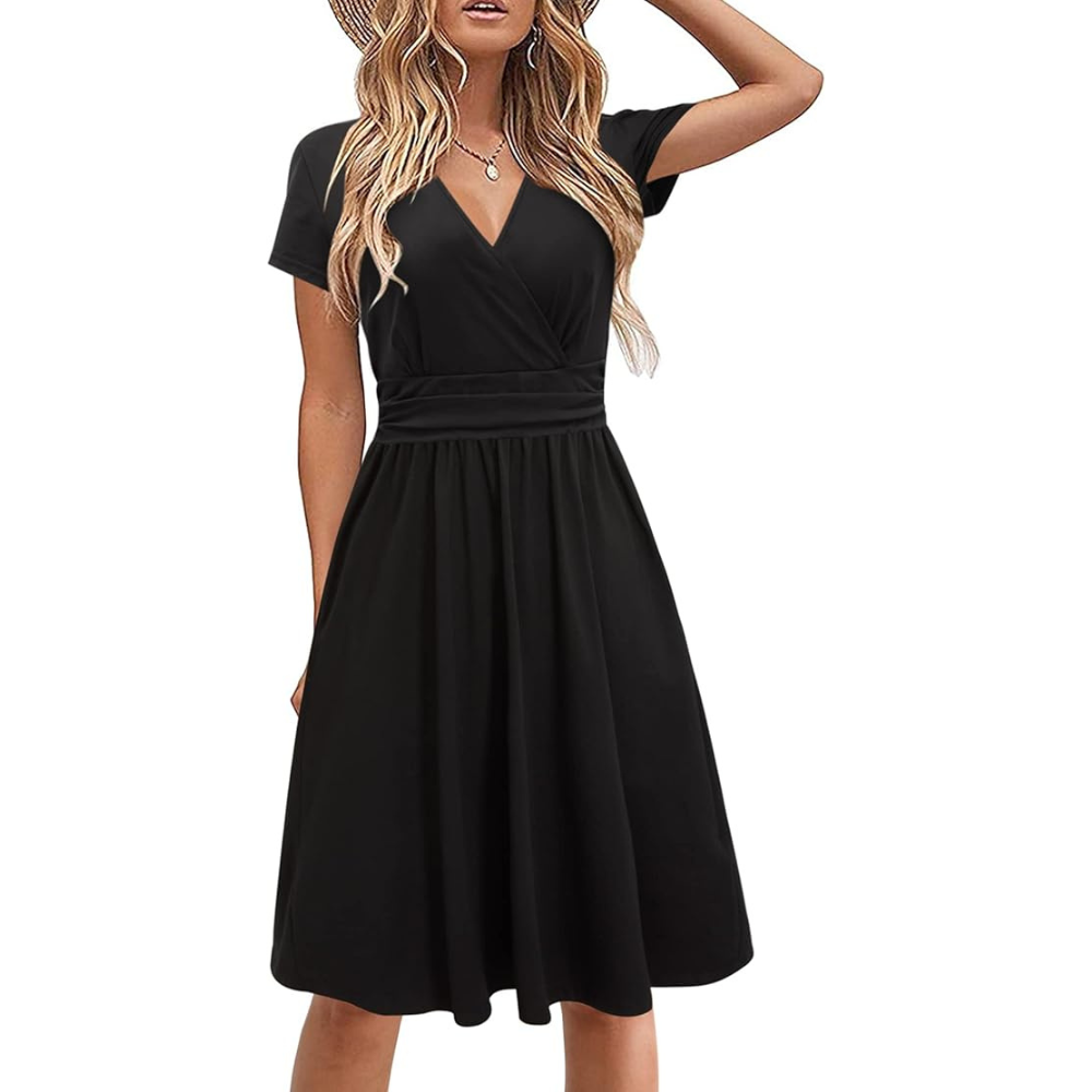 Floral Midi Wrap Summer Dress – Lightweight for Women
