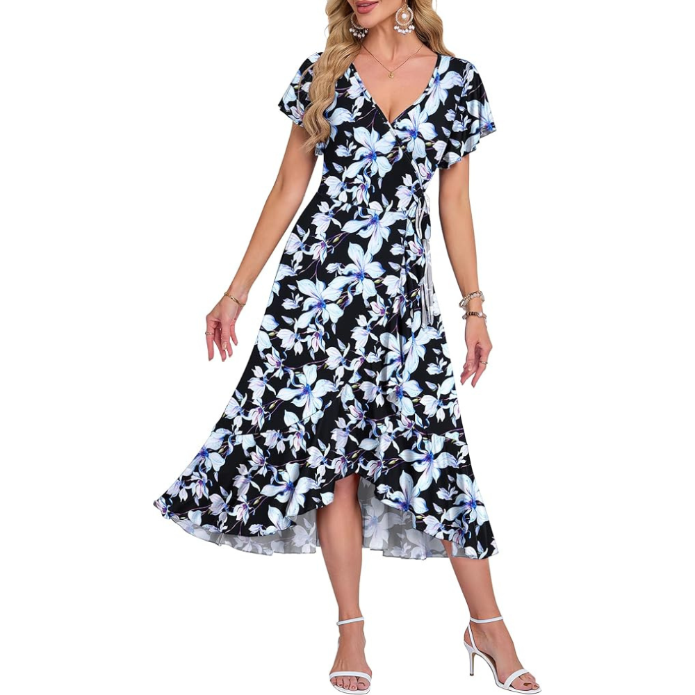 Midi Wrap Summer Dress – Lightweight for Women
