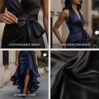 Women’s Wrap Maxi Dress | Elegant Evening, Party & Wedding Guest Dress