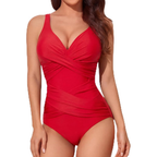 Ruched Tummy Control Swimsuit V Shaped – Beachwear for Women