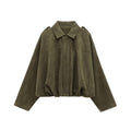 Chaqueta bomber corta y oversize con cremallera para mujer