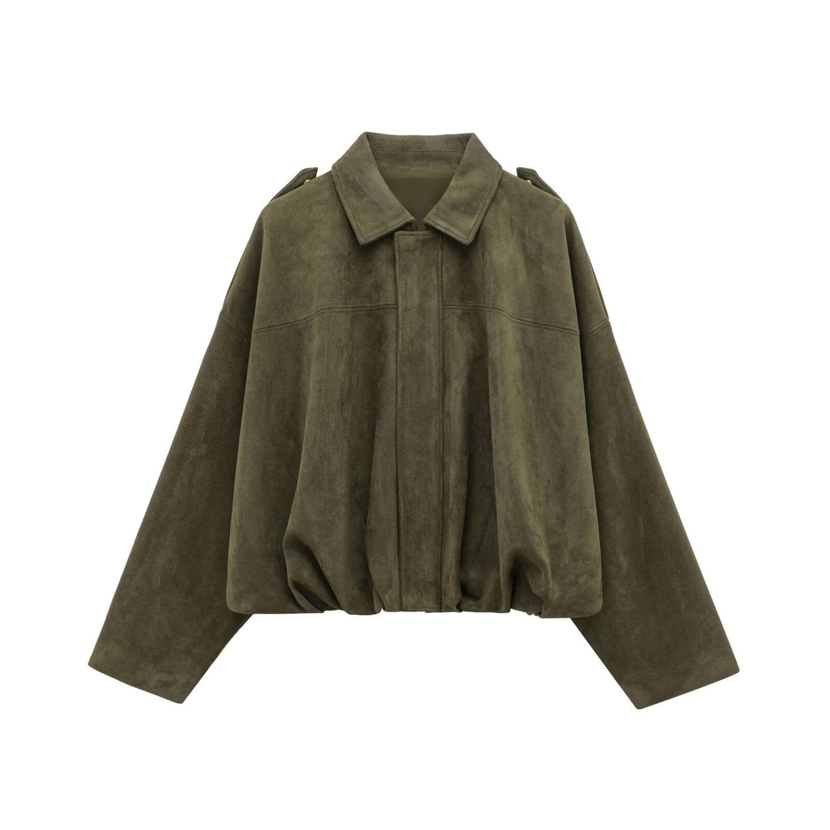Chaqueta bomber corta y oversize con cremallera para mujer