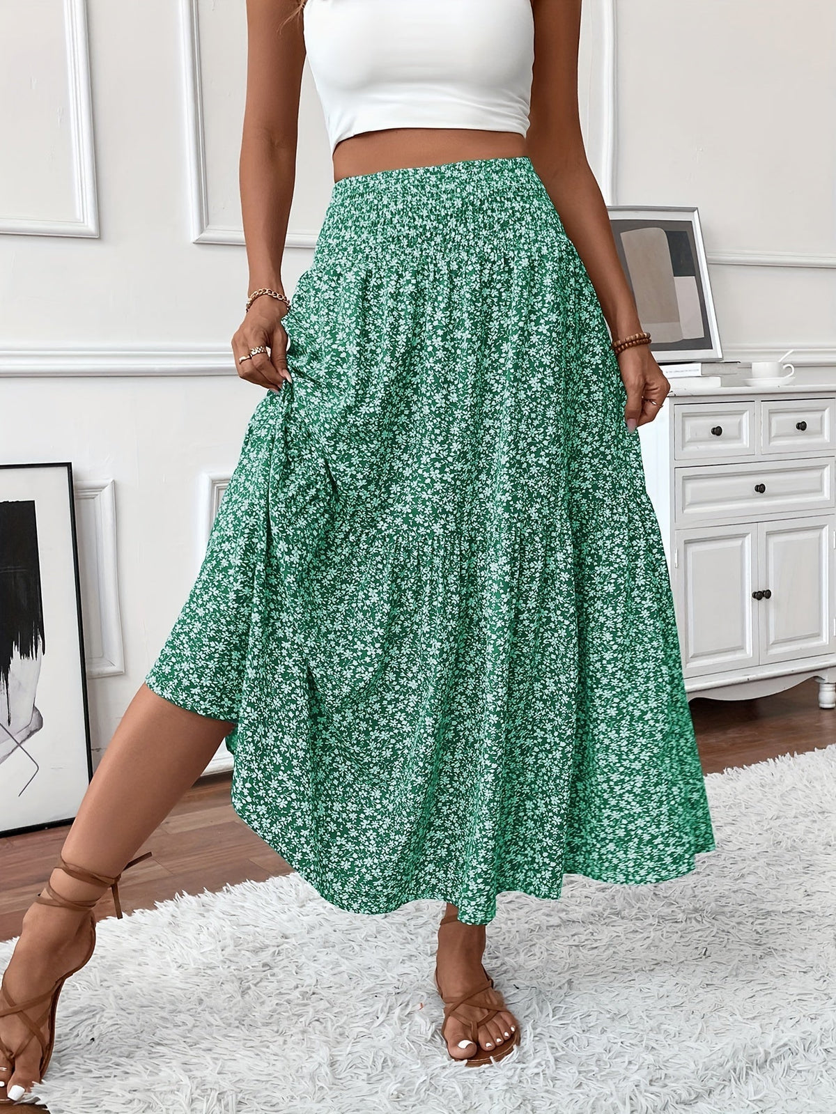 Women's Maxi Floral Skirt