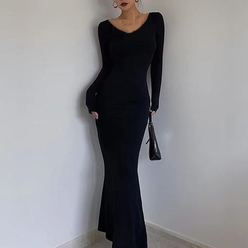 Elegant Evening Bodycon Dress – Fishtail Hem Shapewear for Women