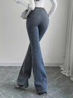 Women's High-Waist Flared Trousers