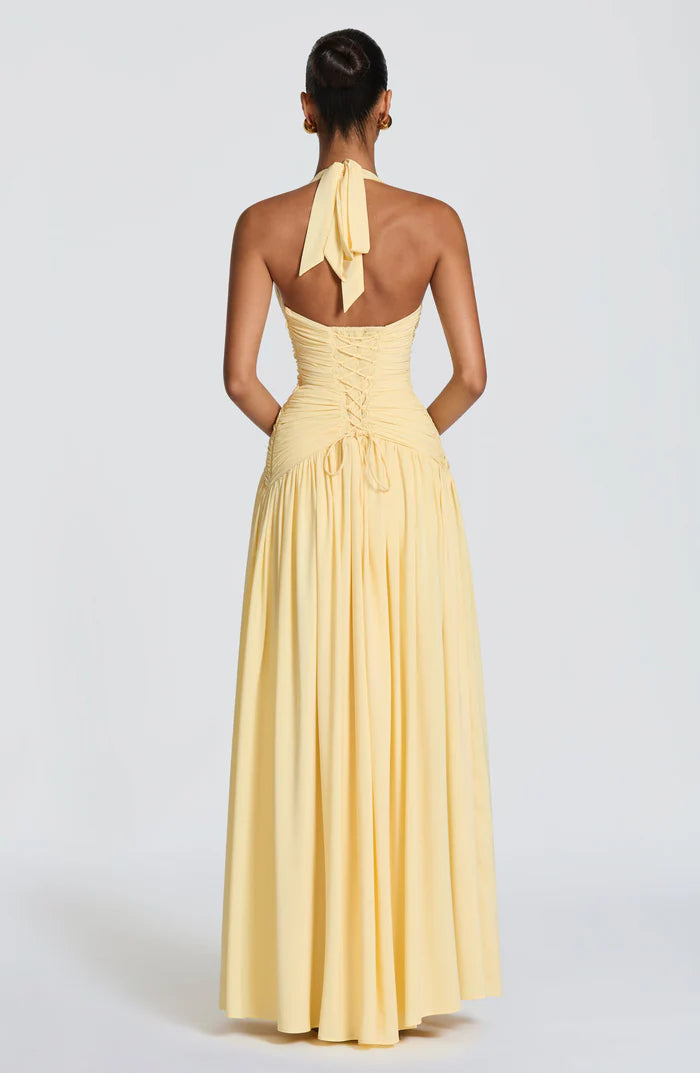 Sleeveless Women's Maxi Dress with a V Neck | Flowy Summer Dress