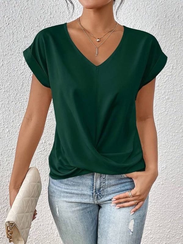 Short-Sleeve Linen Shirt for Women | Perfect for Warm Days - Green