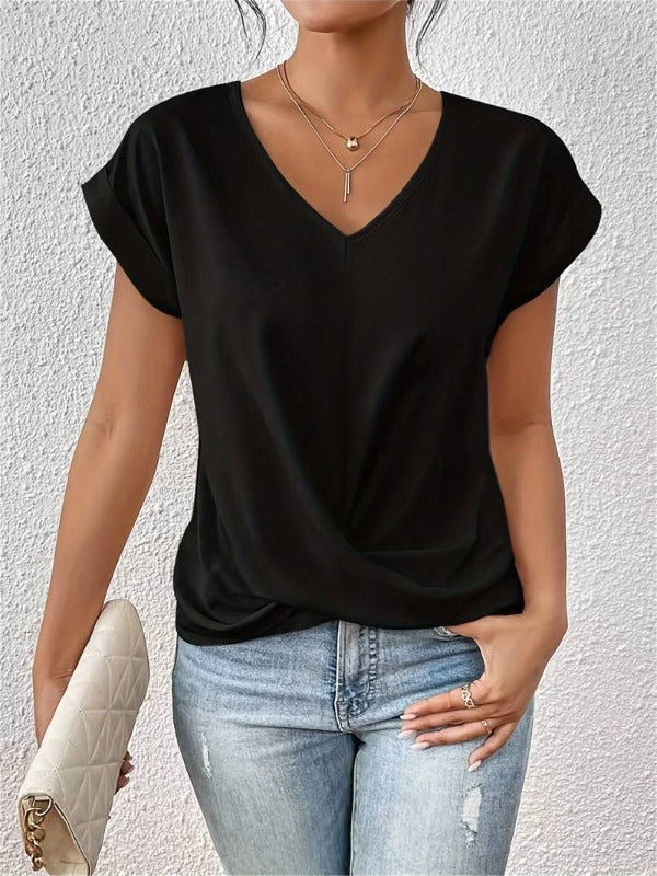 Short-Sleeve Linen Shirt for Women | Perfect for Warm Days - Black