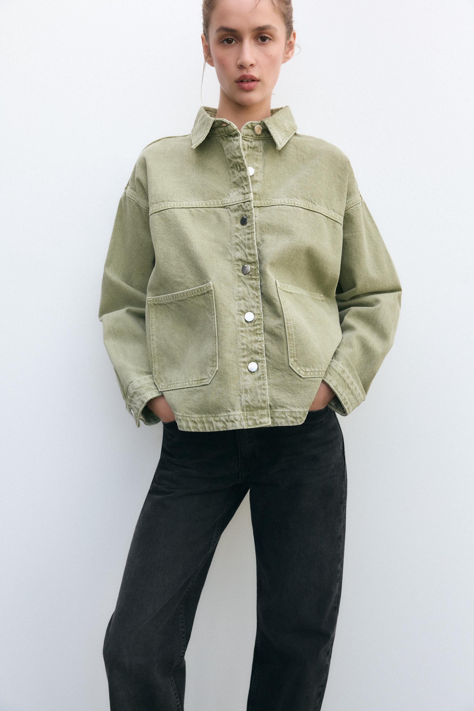 Klassische khakifarbene Jeansjacke für den Alltagsstil | Leichte Jacke