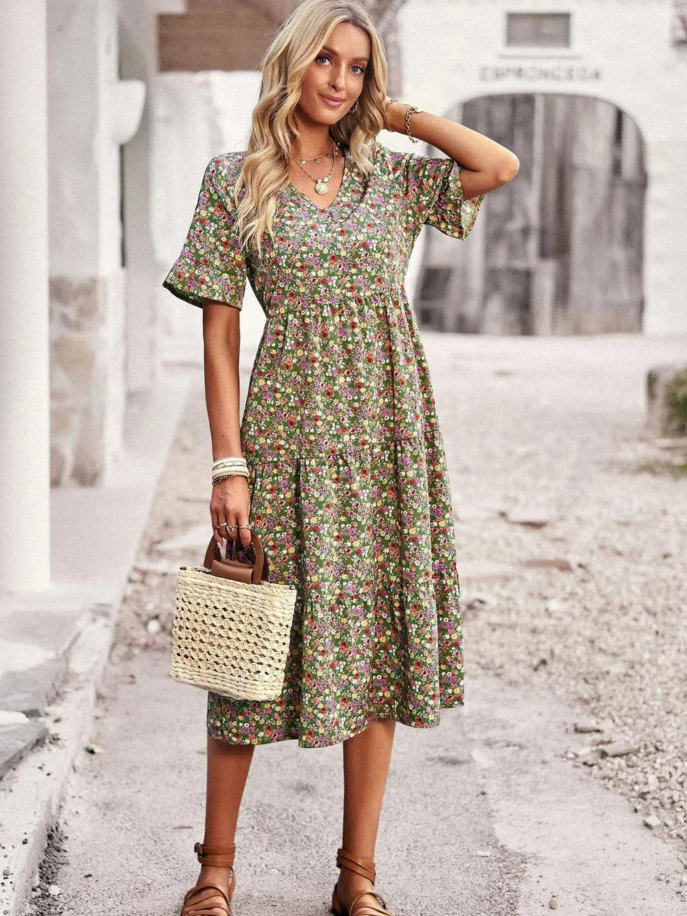 Long-Sleeve Autumn Dress with Comfortable Fit | Perfect for Autumn Getaways - Green