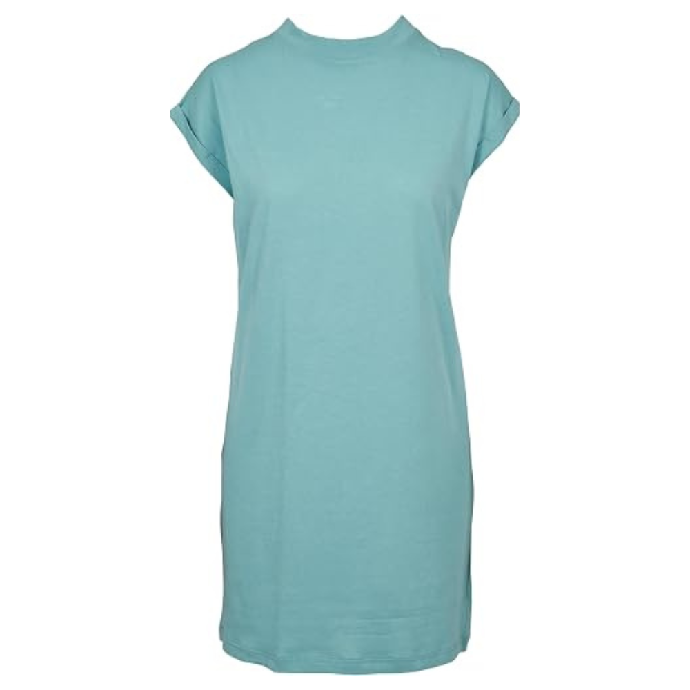 Sleeveless Turtleneck Summer Dress – Extended Shoulder for Women