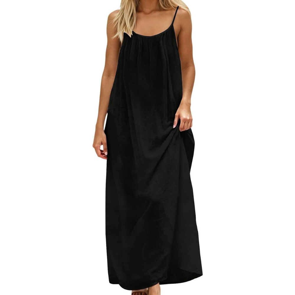 Open Back Maxi Summer Dress – Lightweight Breezy for Women