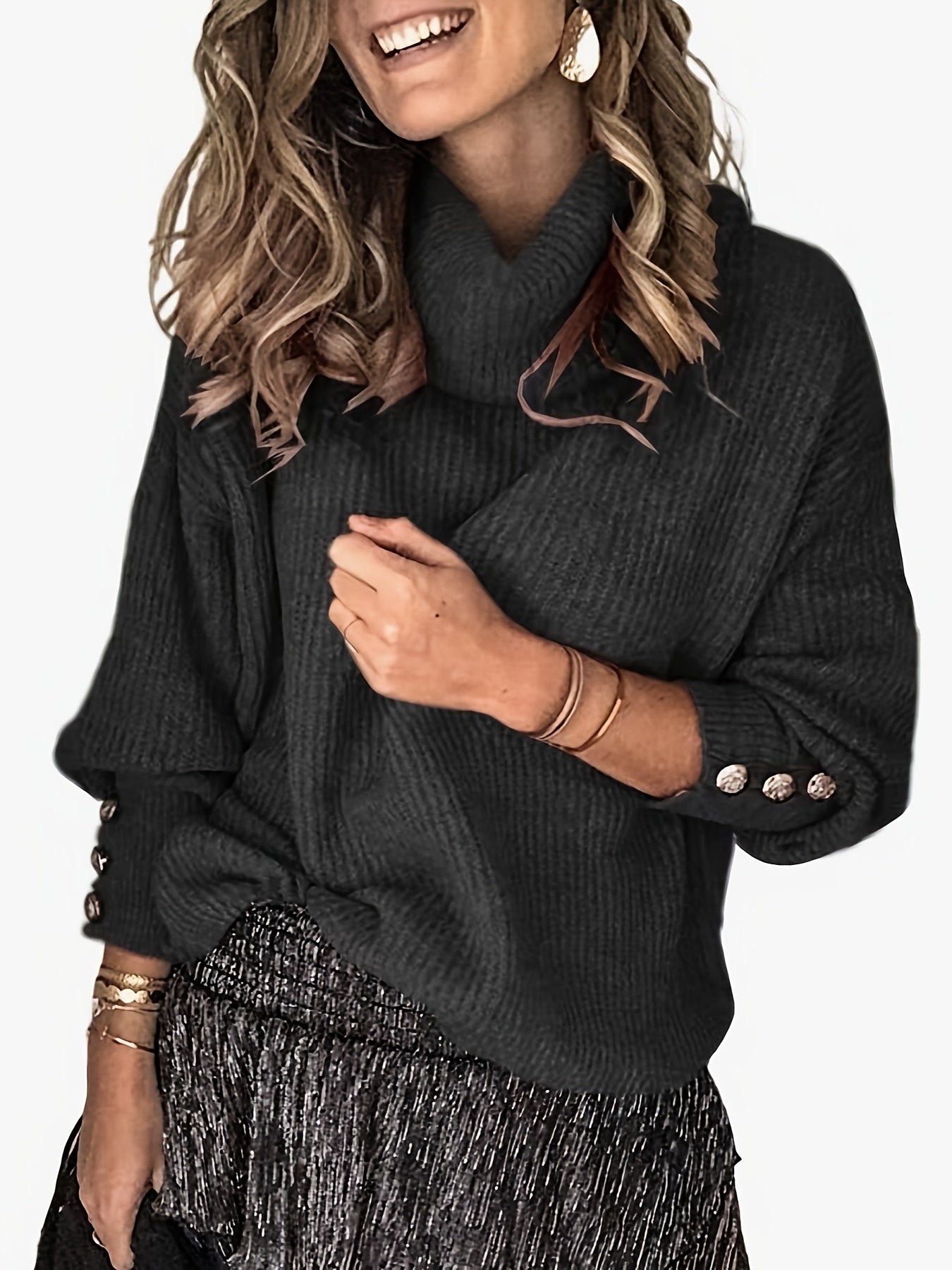 Lässiger, vielseitiger Damen-Rollkragenpullover für Herbst und Winter