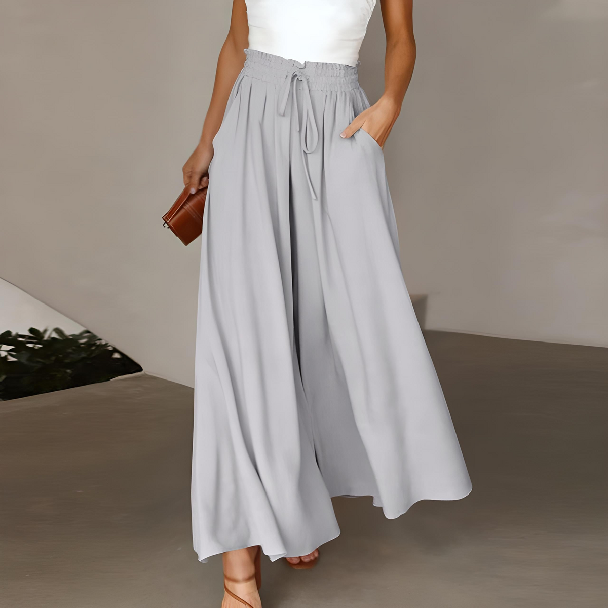 Women Effortlessly Chic Classic Wide Leg Pants