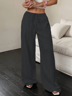 Women's Lace-up Waist Trimming Fashion Casual Trousers