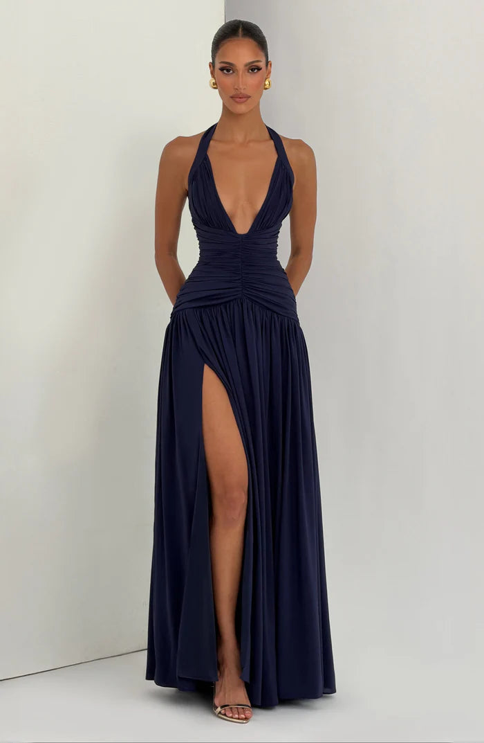 Sleeveless Women's Maxi Dress with a V Neck | Flowy Summer Dress
