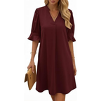 V-Neck Midi Summer Dress – Lightweight for Women