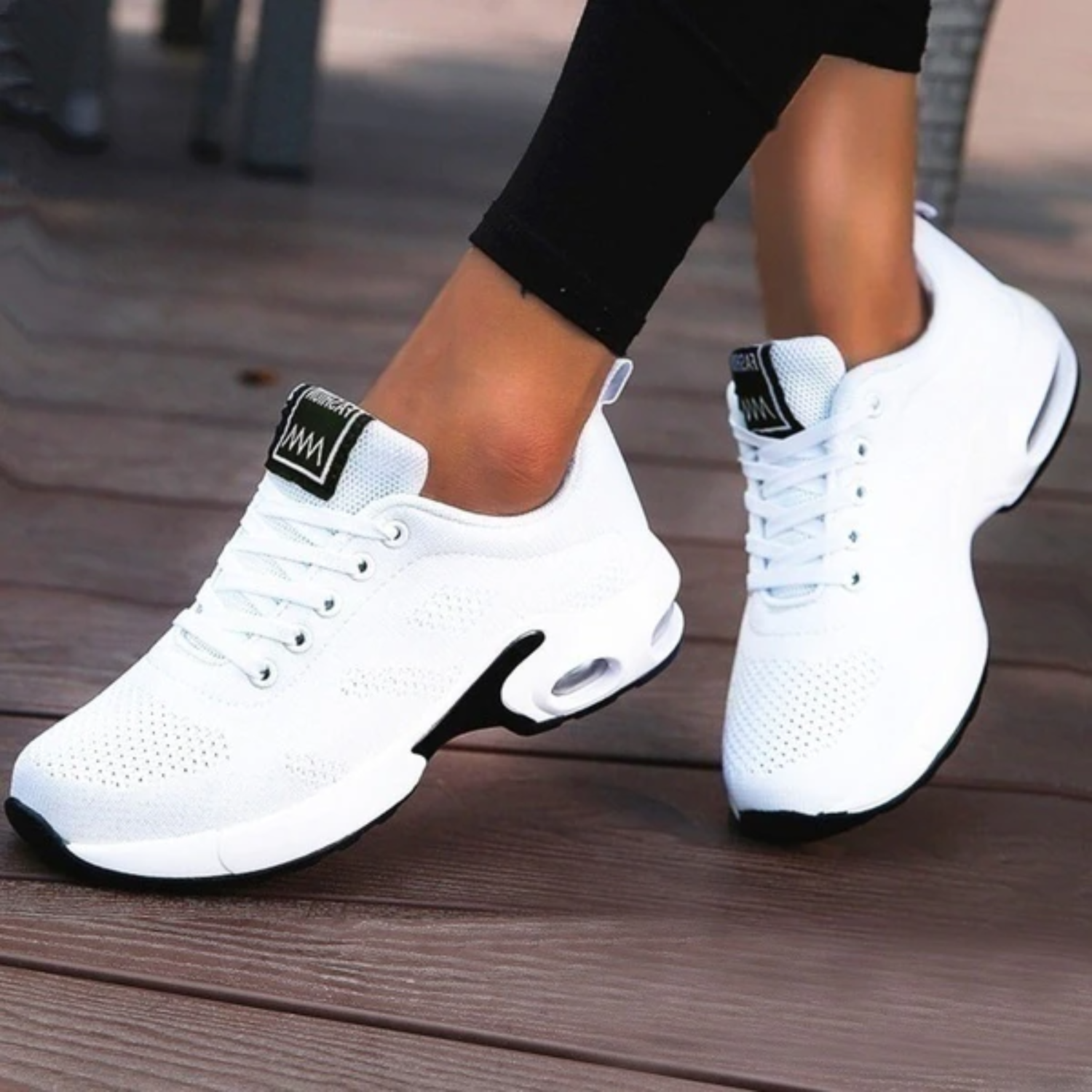 Women's Autumn Running Shoes with Cushioned Sole, Breathable Mesh and Lightweight Feel - White