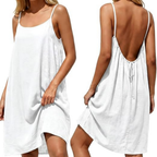 Backless Midi Summer Dress – Lightweight Strappy for Women