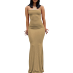 Classic Long-Length Bodycon Dress – Figure Hugging Shapewear for Women