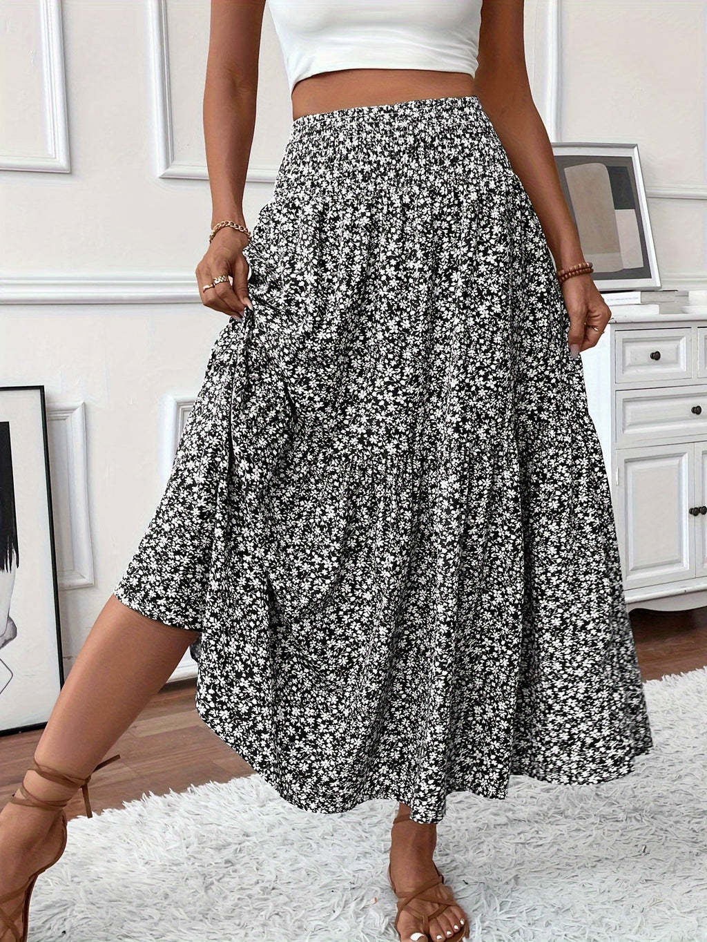 Women's Maxi Floral Skirt