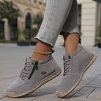 Women's Sneakers with Wide Toe Box and Supportive Sole - Gray