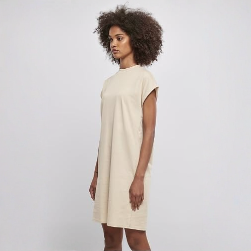 Sleeveless Turtleneck Summer Dress – Extended Shoulder for Women