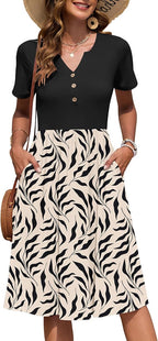Knee-Length Summer Dress – Lightweight Easy Care for Women