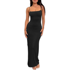 Elegant Backless Bodycon Dress – Ribbed Fabric Shapewear for Women
