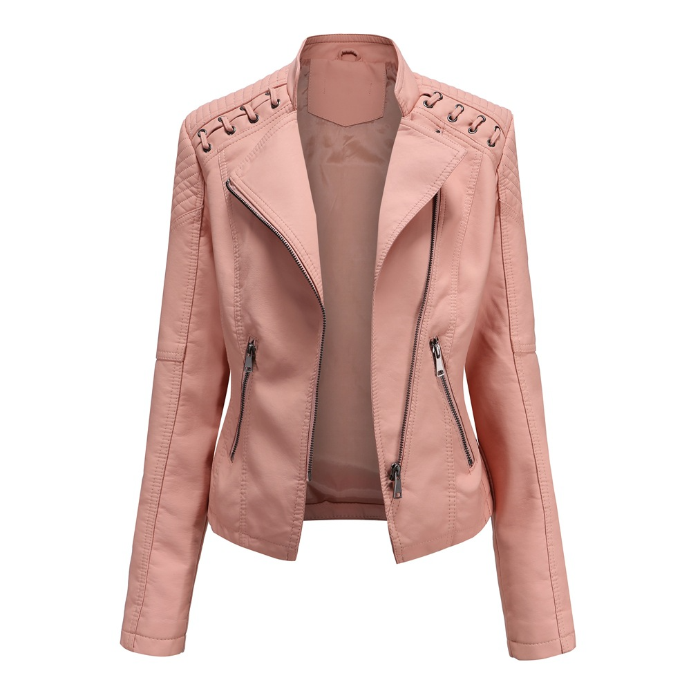 Schmal geschnittene Motorrad-Lederjacke für Damen – schlank & stilvoll