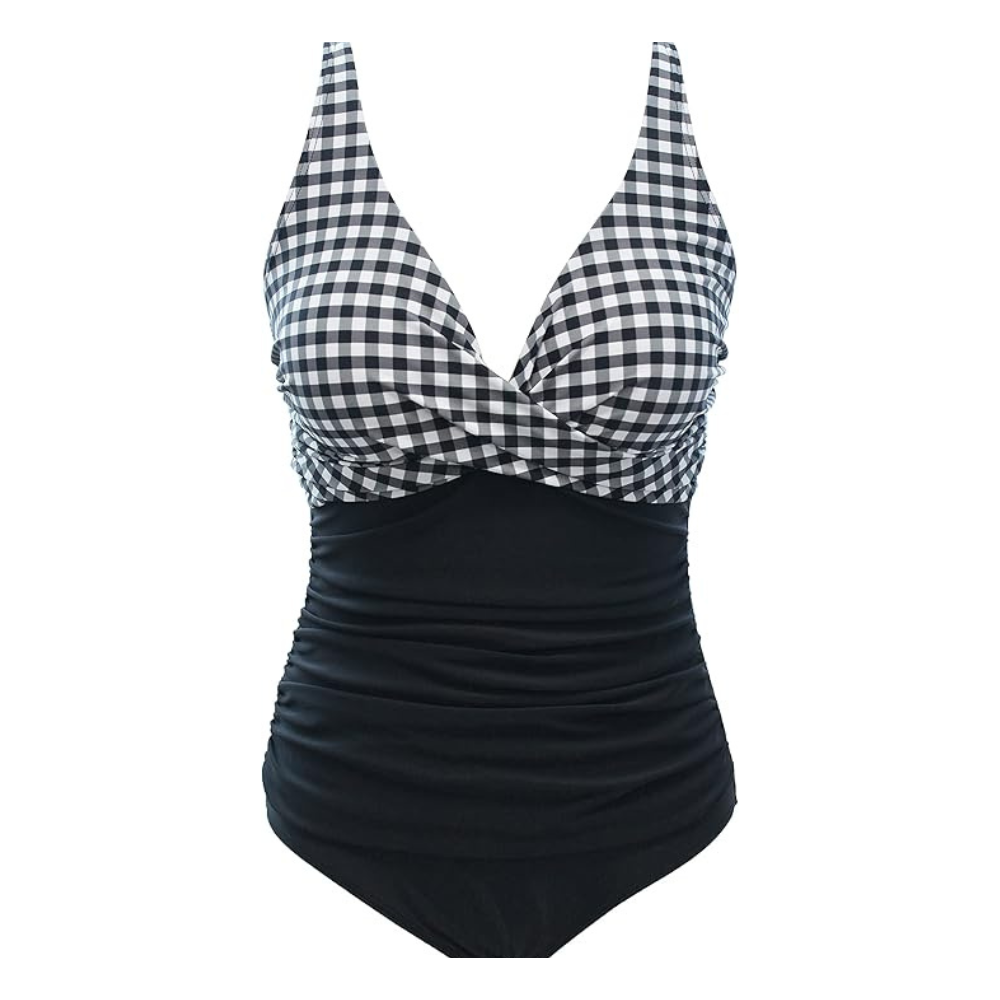 Tummy-Control V-Neck Swimsuit – Shaping Support for Women