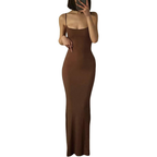 Classic Long-Length Bodycon Dress – Figure Hugging Shapewear for Women