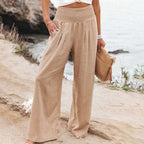Effortlessly Breathable Wide Leg Linen Pants For Women
