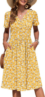 Knee-Length Summer Dress – Lightweight Easy Care for Women