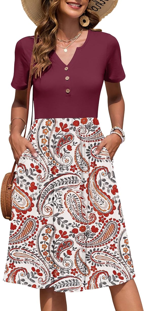 Knee-Length Summer Dress – Lightweight Easy Care for Women