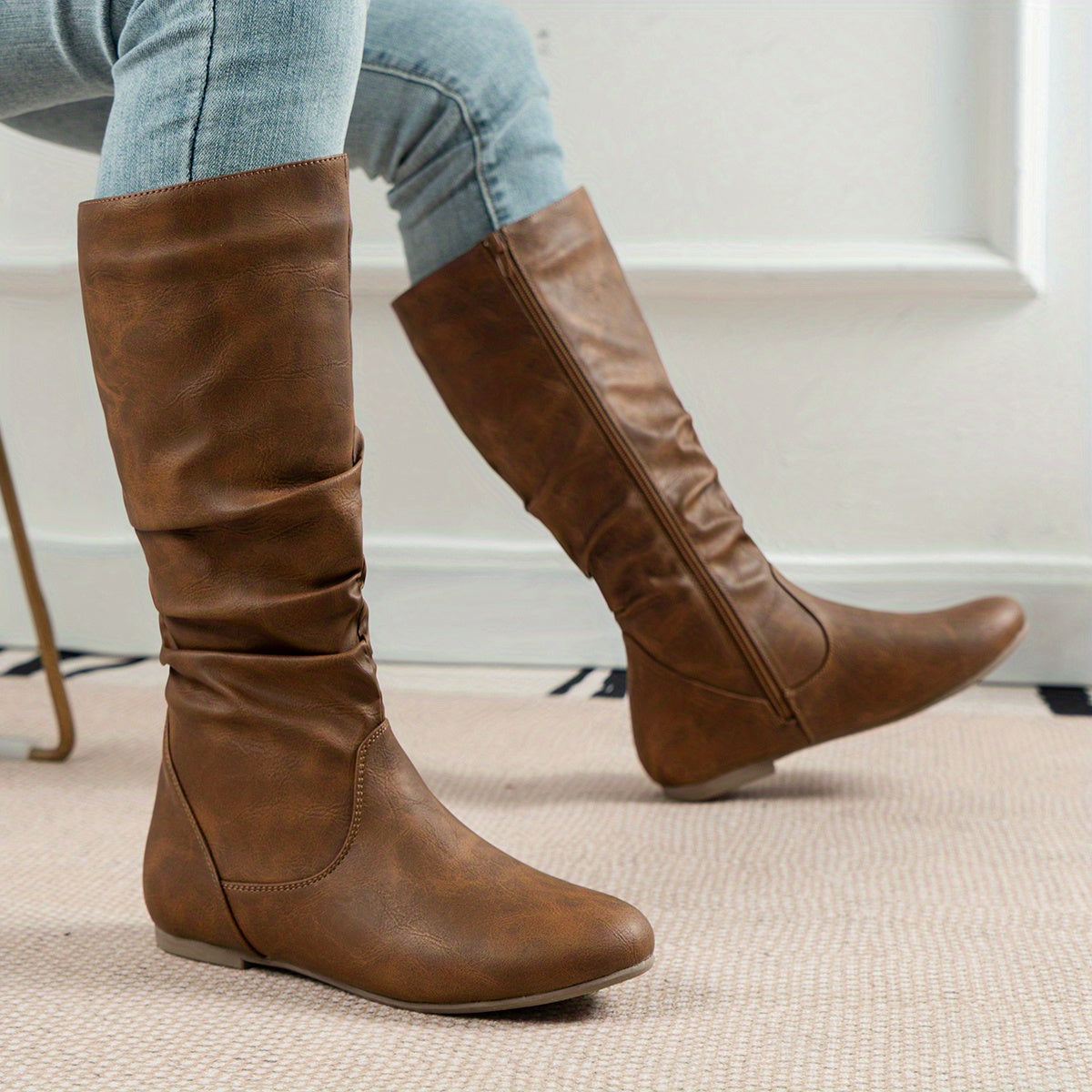 Women's Slouch Mid-Calf Flat Boots
