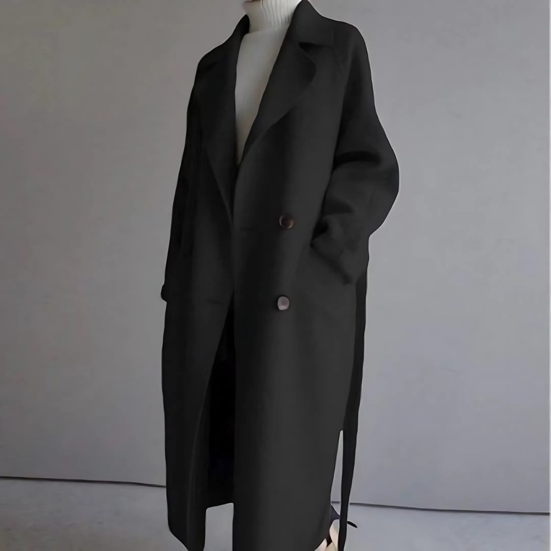Elegant Women's Wool Jacket for Winter - Black