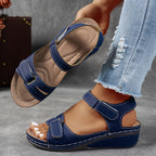 Women's Orthopedic Sandals with Adjustable Straps and Cushioned Sole - Blue